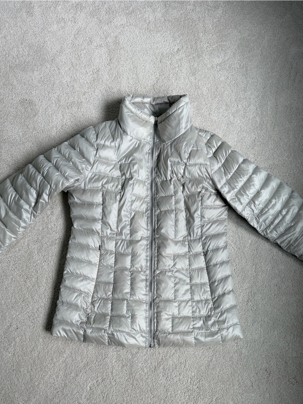 Calvin Klein Light Silver Quilted Packable Puffer Jacket - Women